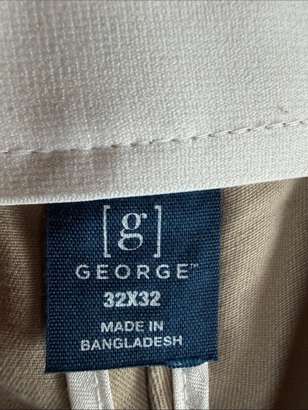 George Men’s Beige Dress Shirt with White Trim